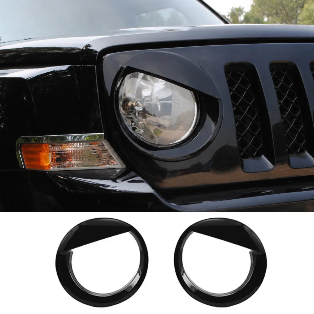 For 2011-2016 Jeep Patriot Headlight Trim Angry Eyes Style Front Lamp Bezels
