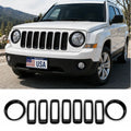 For 2011-2017 Jeep Patriot Headlight Grille Inserts Cover Frame Trim Kit ABS 9pcs