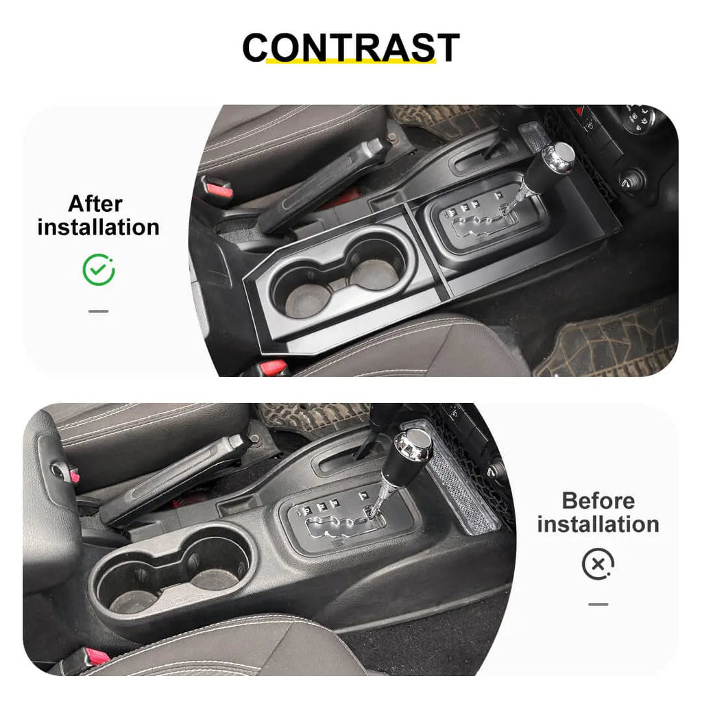 For 2011-2017 Jeep Wrangler JK Gear Shift Cup Holder Additional Storage Box Organizer (2 pcs)