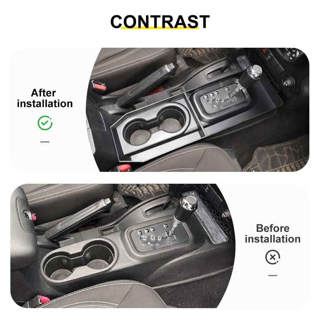 For 2011-2017 Jeep Wrangler JK Gear Shift Cup Holder Additional Storage Box Organizer (2 pcs)