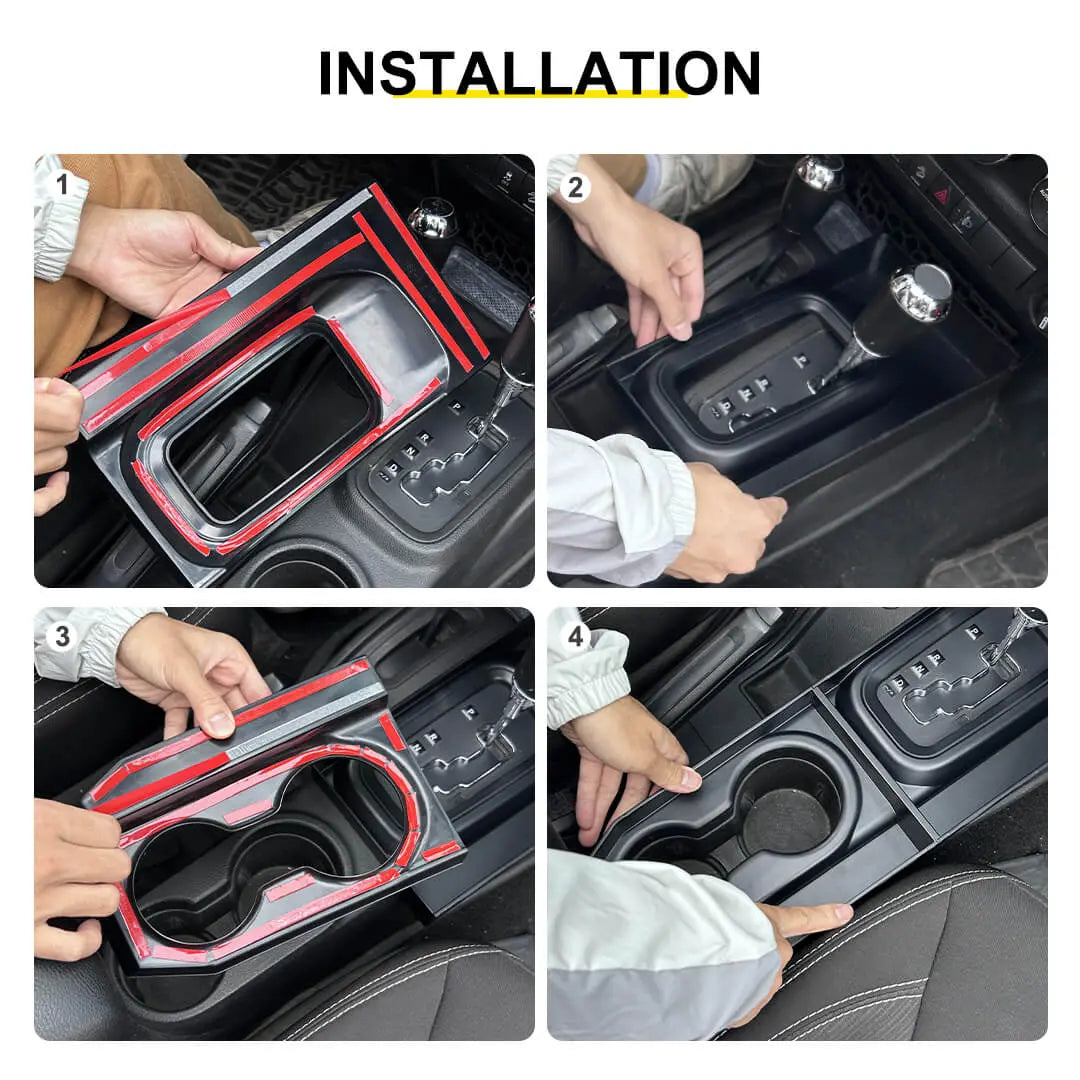 For 2011-2017 Jeep Wrangler JK Gear Shift Cup Holder Additional Storage Box Organizer (2 pcs)
