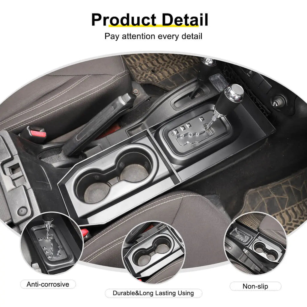 For 2011-2017 Jeep Wrangler JK Gear Shift Cup Holder Additional Storage Box Organizer (2 pcs)