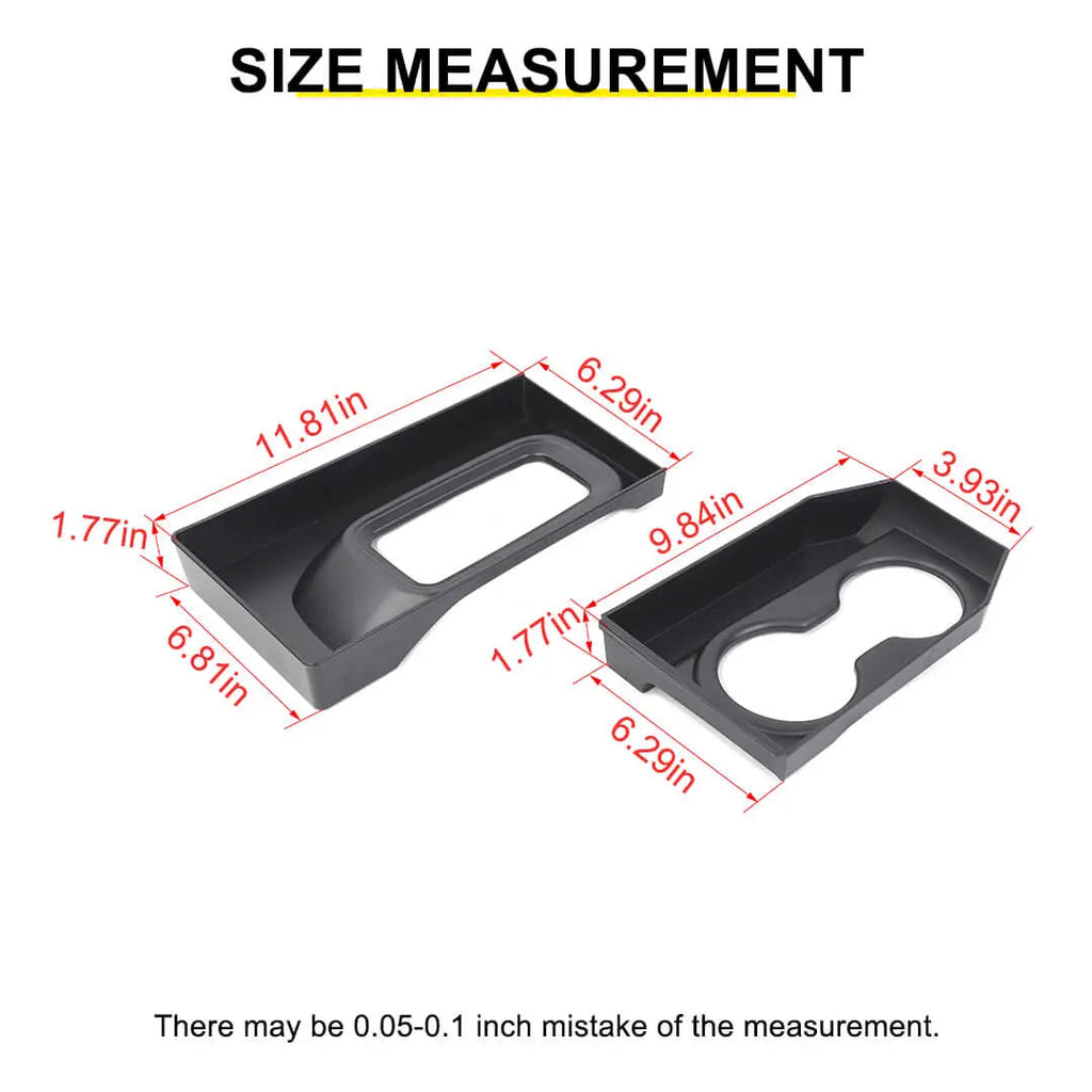 For 2011-2017 Jeep Wrangler JK Gear Shift Cup Holder Additional Storage Box Organizer (2 pcs)