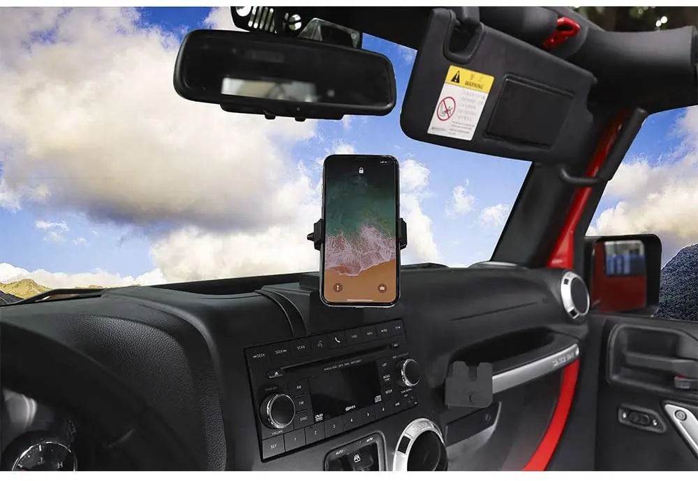 For 2011-2018 Jeep Wrangler JK JKU Automotive Dashboard Car Windshield Cell Phone Holder Mounting Kit