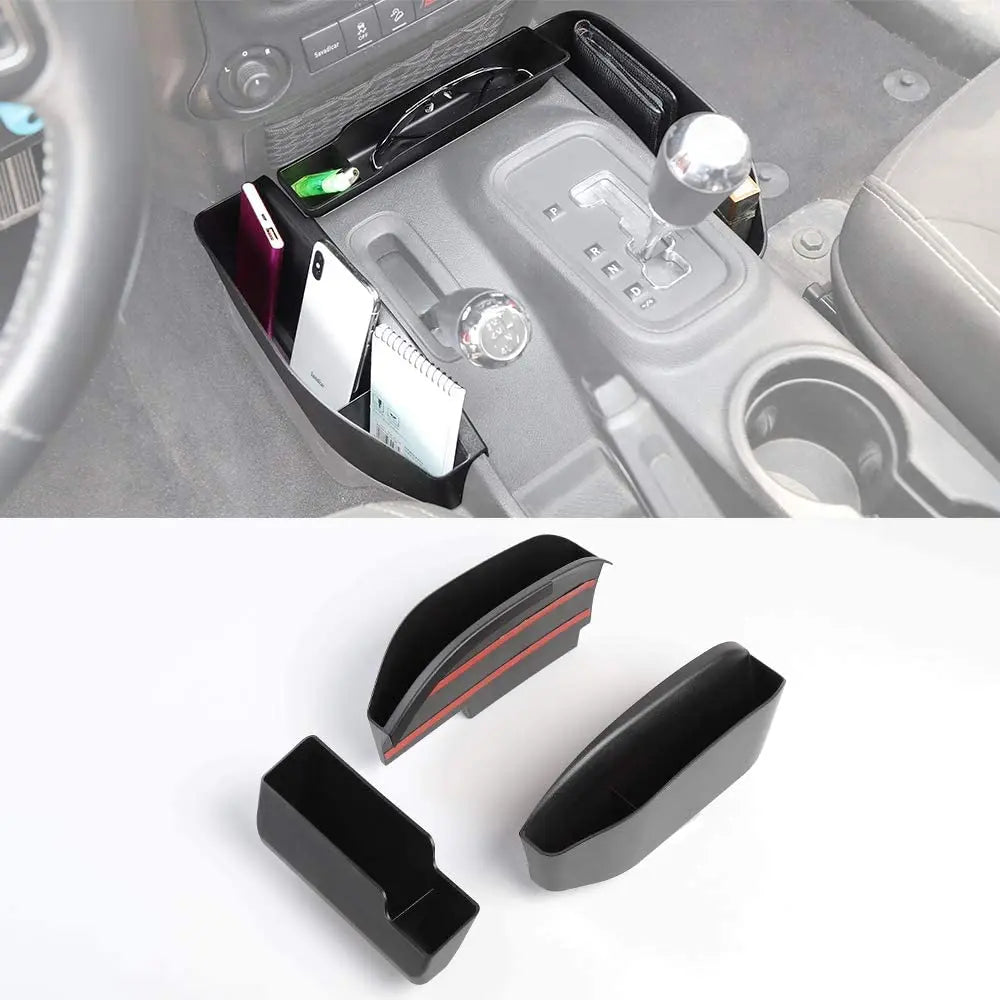 For 2011-2018 Jeep Wrangler JK JKU Center Console Gear Shift Storage Box, Auto Transmission Organizer Tray