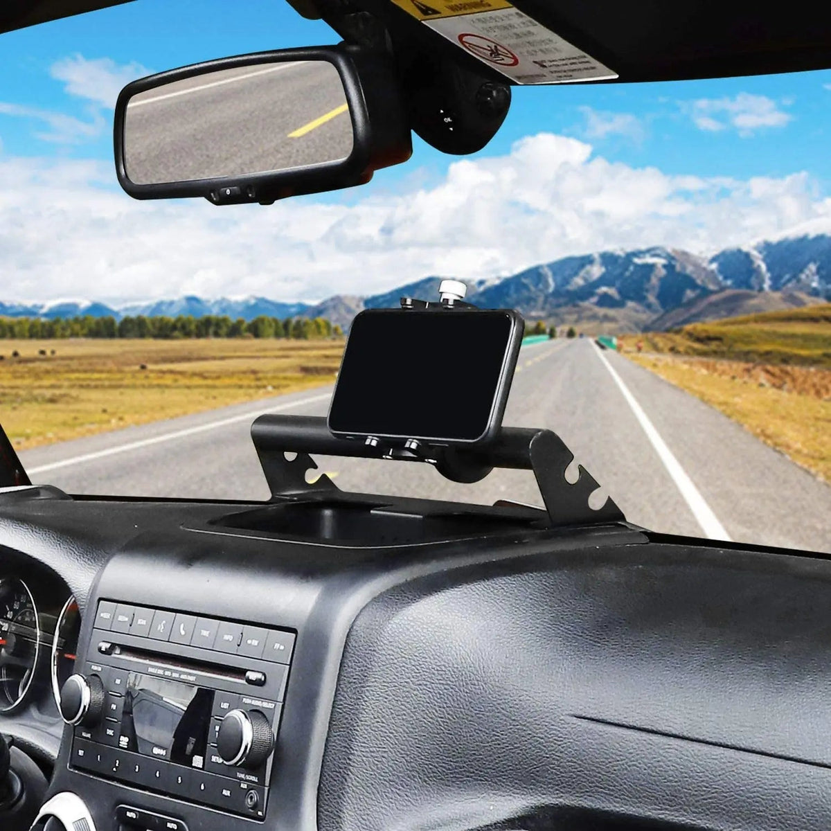 For 2011-2018 Jeep Wrangler JK JKU Dash Mount Phone Holder Stable, Stainless Steel Off-Road Equipment