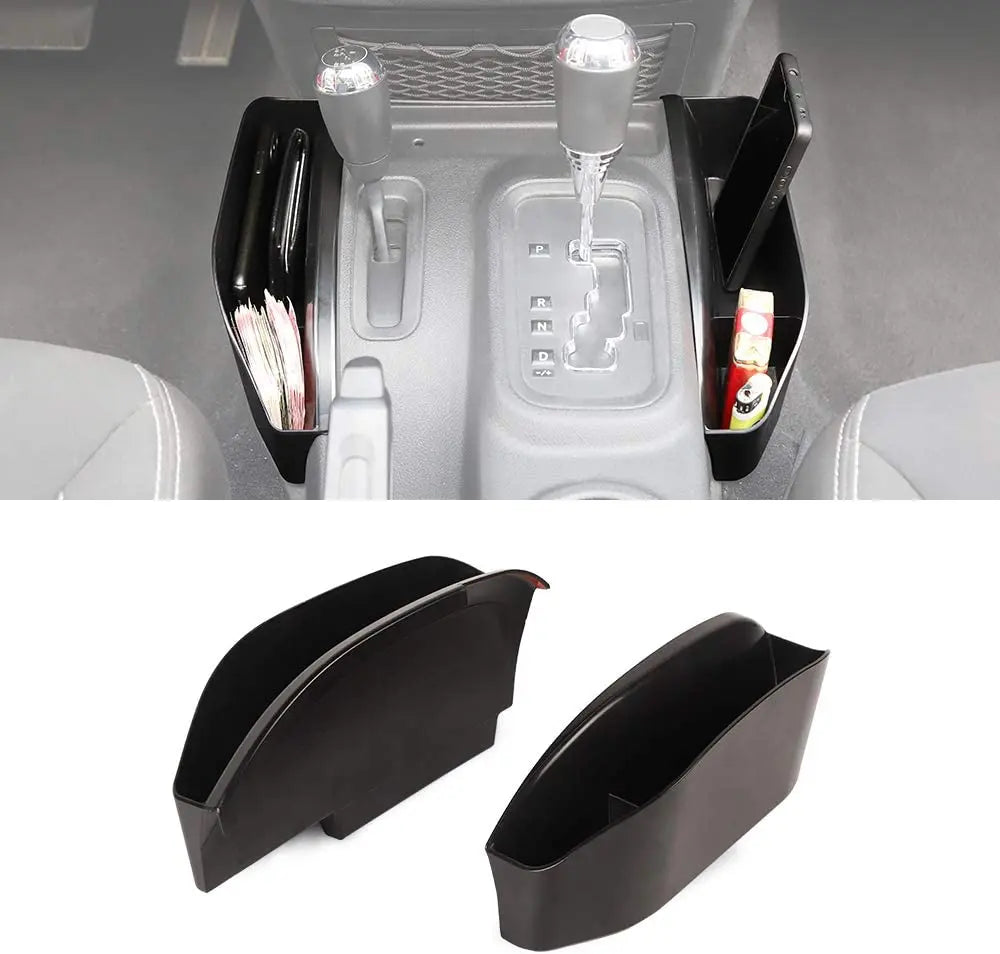 For 2011-2018 Jeep Wrangler JK JKU Gear Shift Center Console Side Storage Box 2PCS