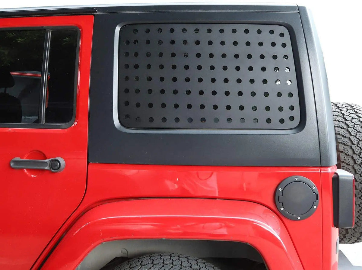 For 2011-2018 Jeep Wrangler JKU & Unlimited 4-Door 2PCS Rear Window Glass Panel Cover Aluminum alloy