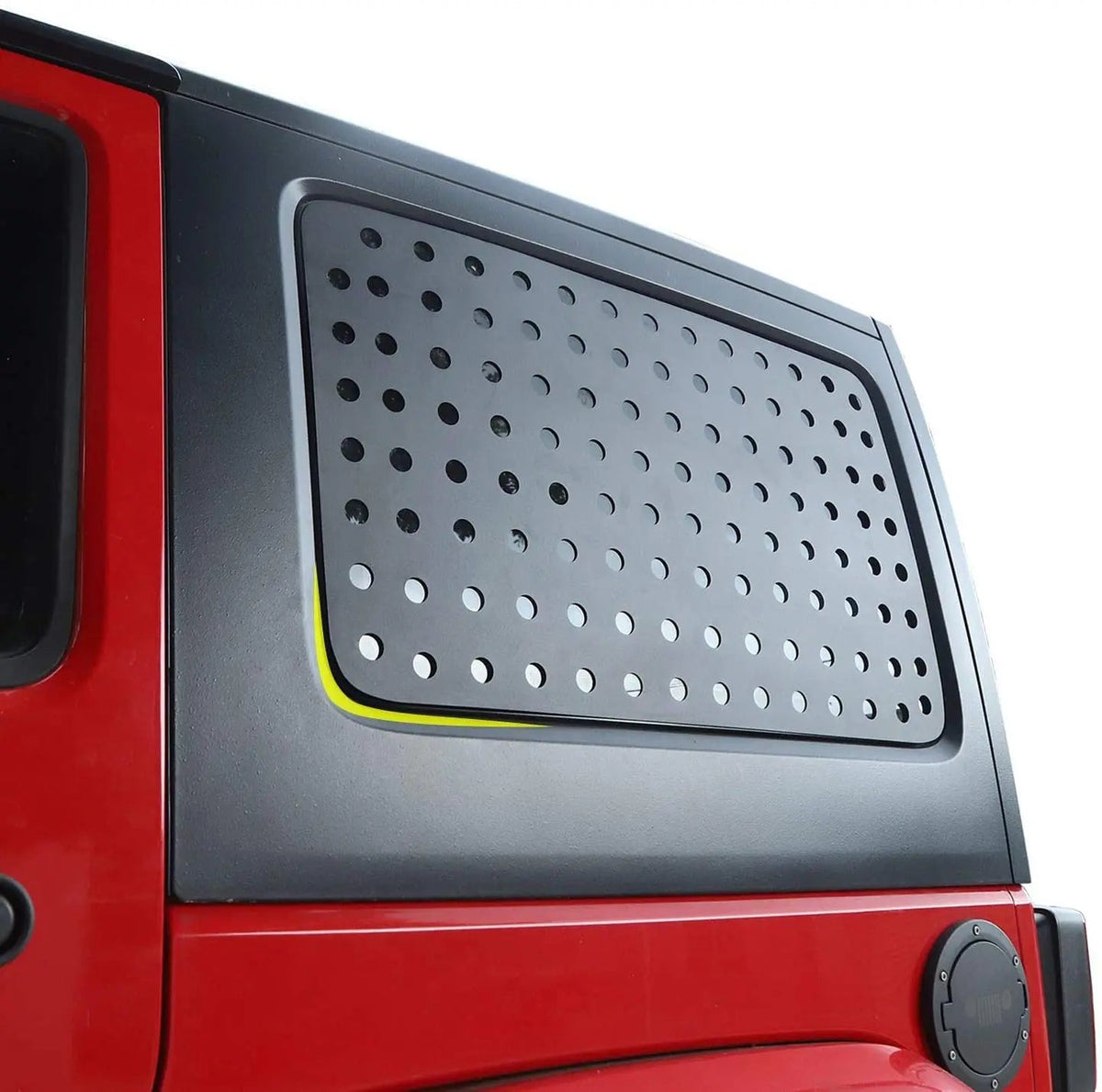 For 2011-2018 Jeep Wrangler JKU & Unlimited 4-Door 2PCS Rear Window Glass Panel Cover Aluminum alloy