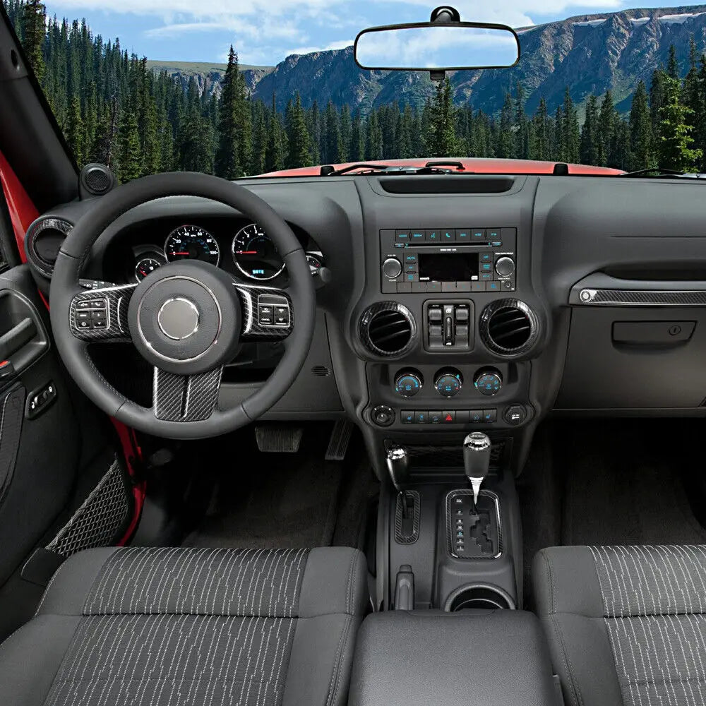For 2011-2018 2Door Jeep Wrangler JK 10pc Full Set Interior Decor cover Trim Kit