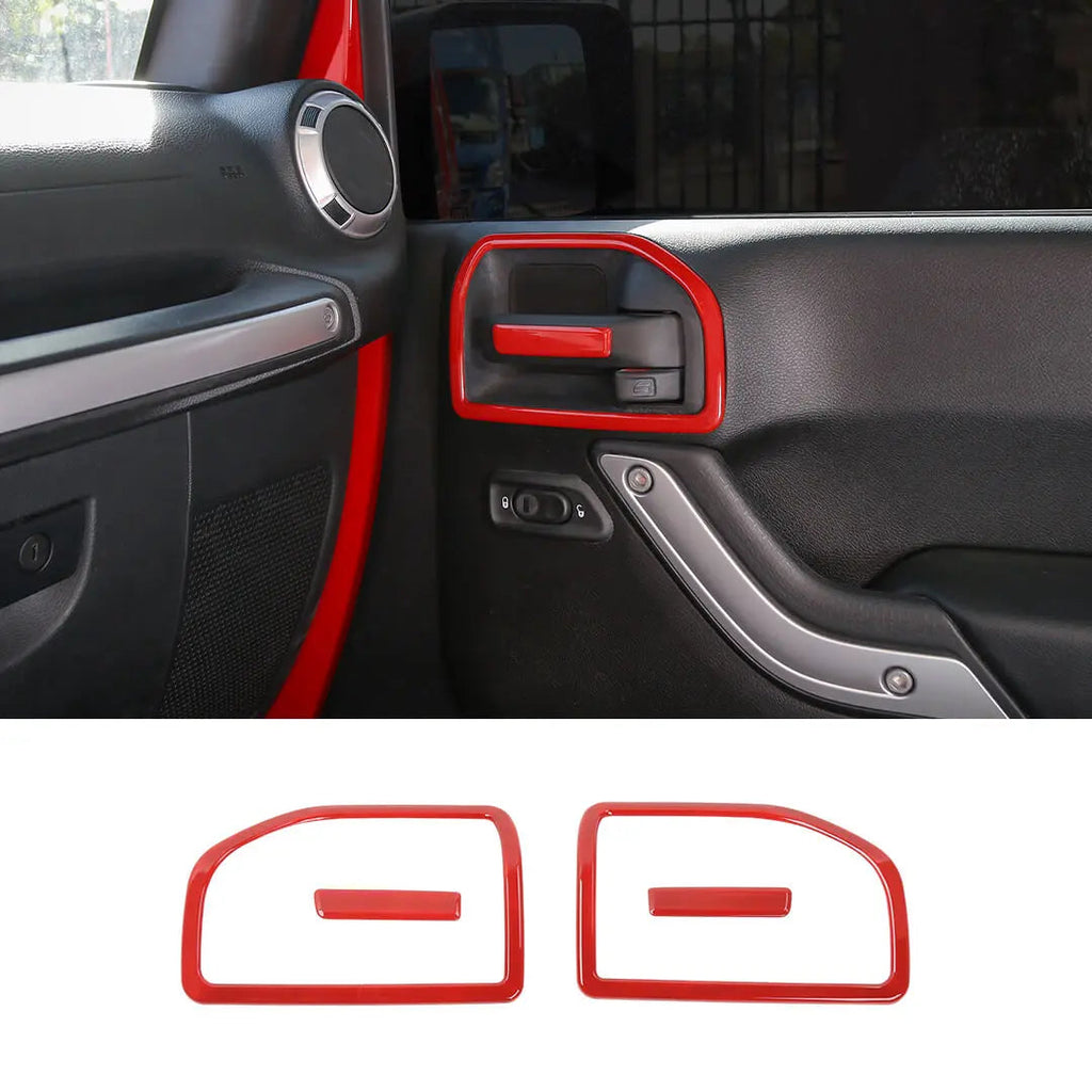For 2011-2018 Jeep Wrangler JK 2 Door Inner Door Handle Frame Trim（4 pcs）