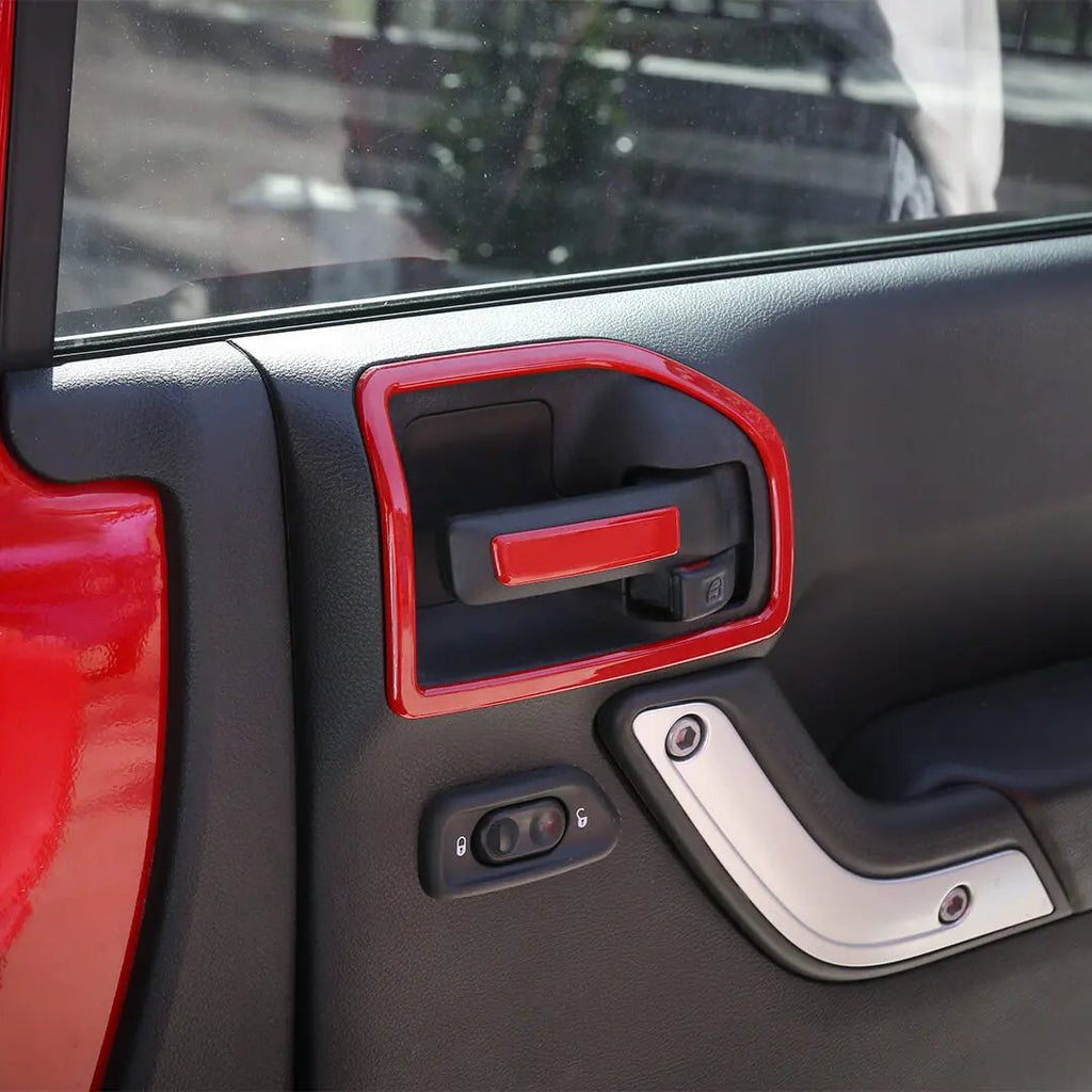 For 2011-2018 Jeep Wrangler JK 2 Door Inner Door Handle Frame Trim（4 pcs）