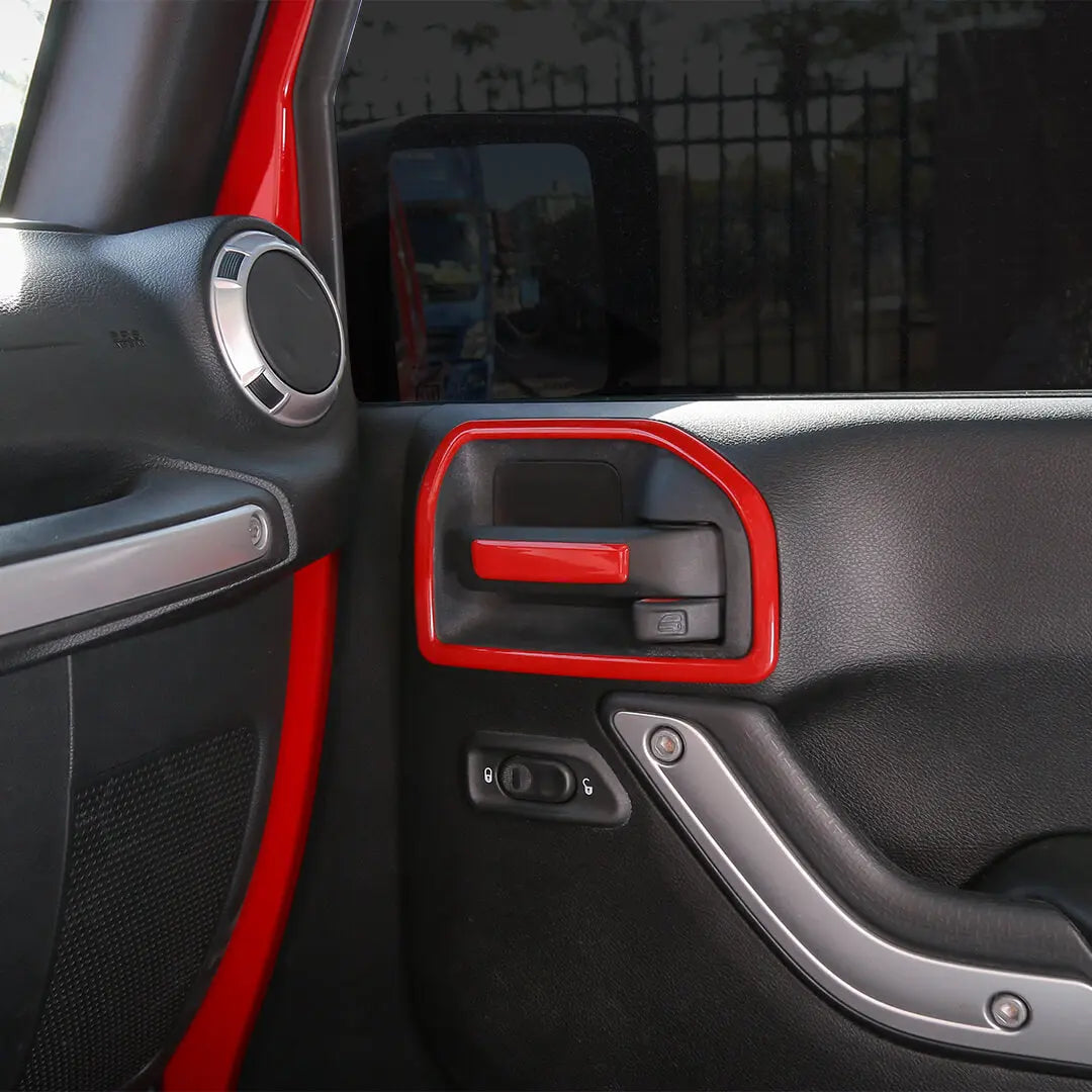For 2011-2018 Jeep Wrangler JK 2 Door Inner Door Handle Frame Trim（4 pcs）
