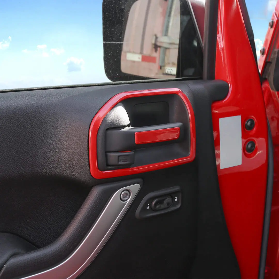 For 2011-2018 Jeep Wrangler JK 2 Door Inner Door Handle Frame Trim（4 pcs）