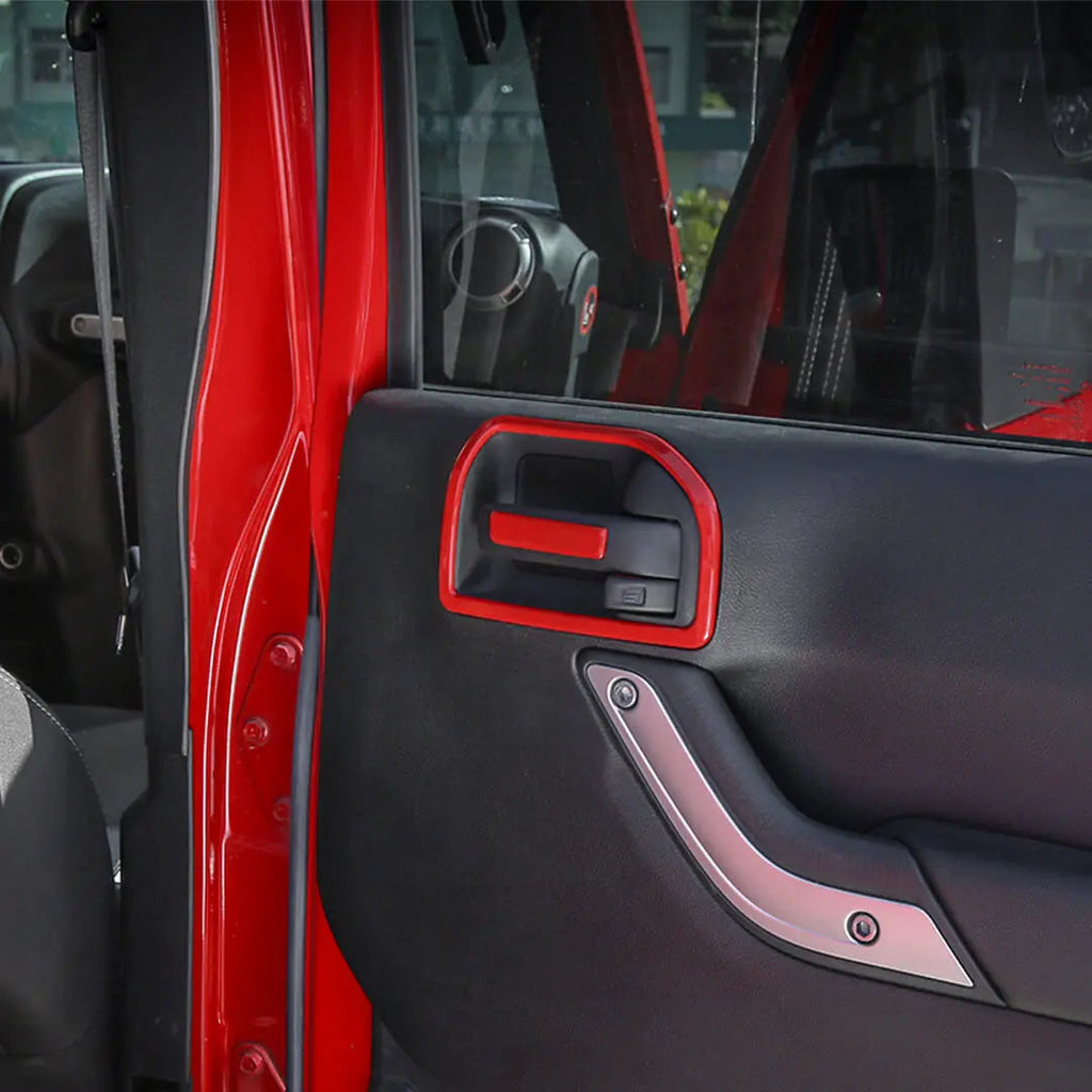 For 2011-2018 Jeep Wrangler JK 2 Door Inner Door Handle Frame Trim（4 pcs）