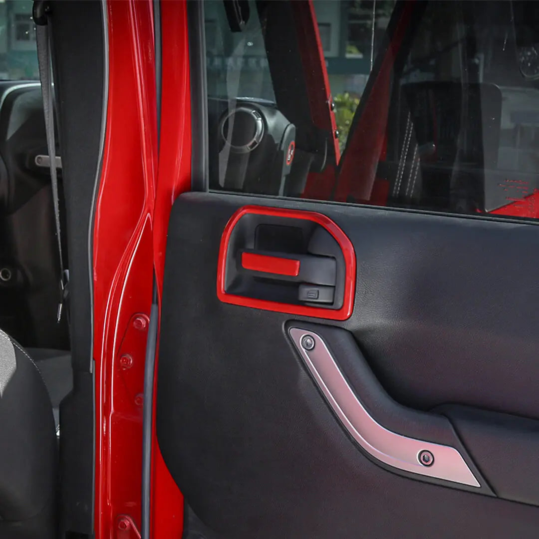 For 2011-2018 Jeep Wrangler JK 2 Door Inner Door Handle Frame Trim（4 pcs）