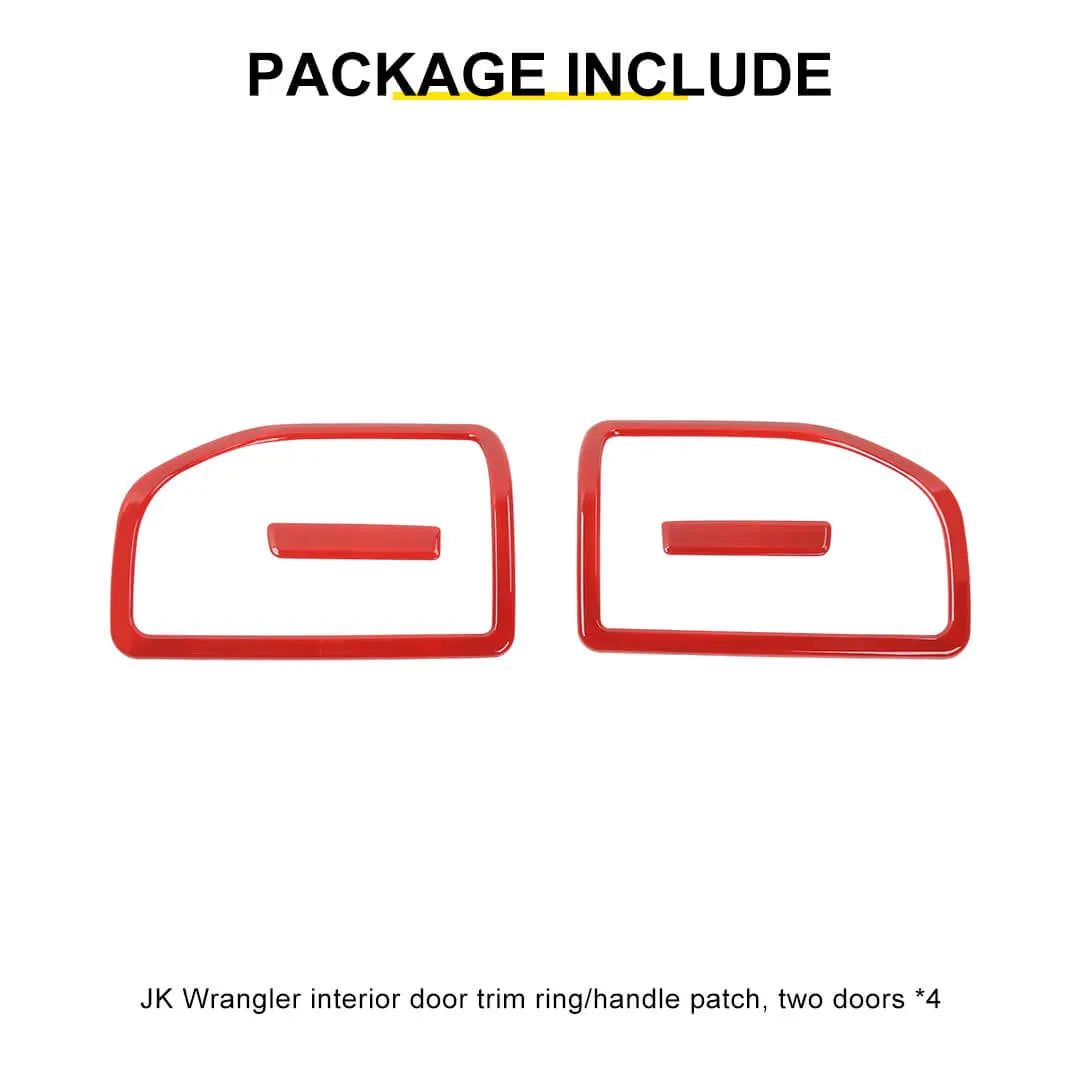 For 2011-2018 Jeep Wrangler JK 2 Door Inner Door Handle Frame Trim（4 pcs）
