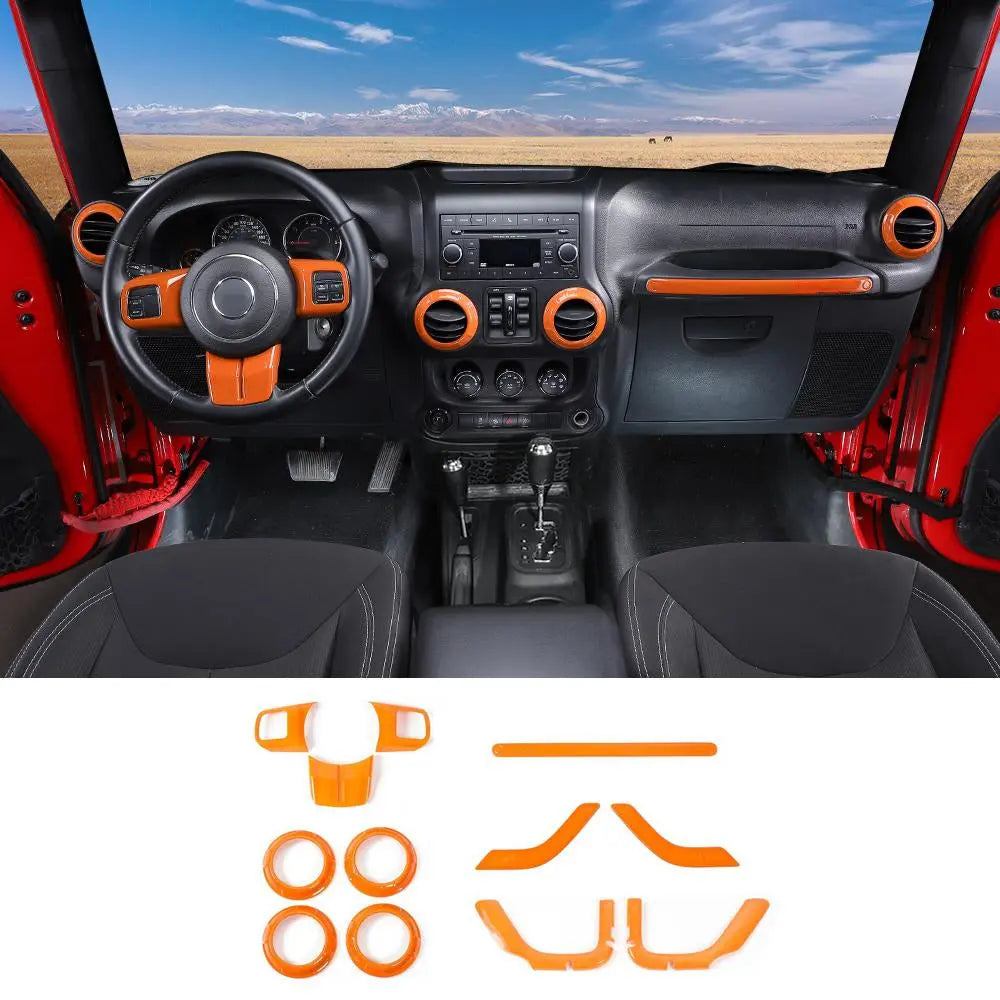 For 2011-2018 Jeep Wrangler JK 2Door 12PCS Interior Trim Cover Kit