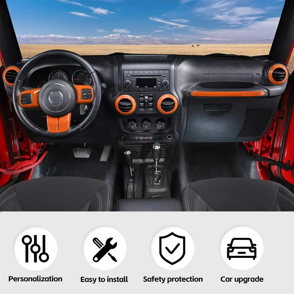 For 2011-2018 Jeep Wrangler JK 2Door 12PCS Interior Trim Cover Kit