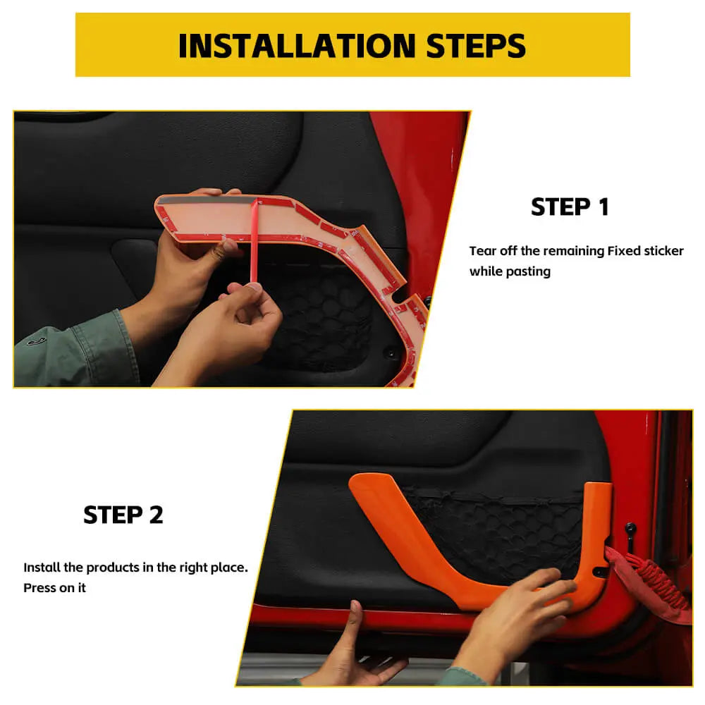 For 2011-2018 Jeep Wrangler JK 2Door Car Inner Door Net Bag Frame Trim
