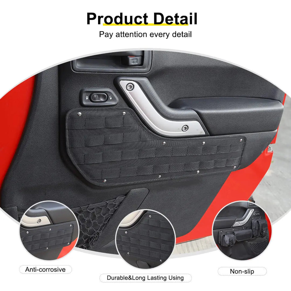 For 2011-2018 Jeep Wrangler JK 4-Door Version Front Rear Car Door Multifunction Tactical Hanging Board