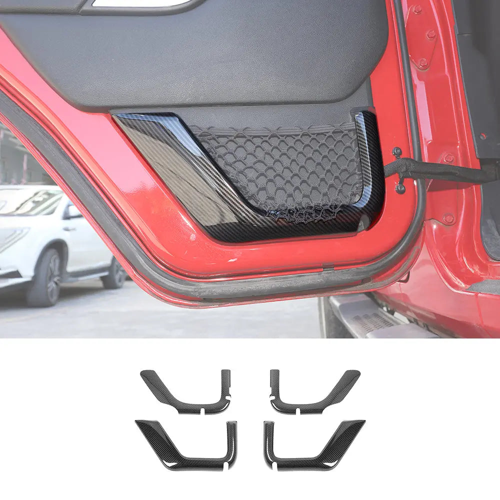 For 2011-2018 Jeep Wrangler JK 4DR Car Inner Door Net Bag Frame Trim