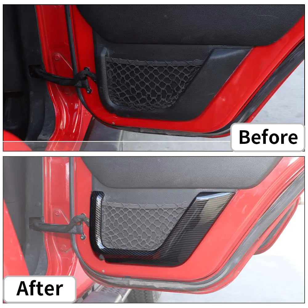 For 2011-2018 Jeep Wrangler JK 4DR Car Inner Door Net Bag Frame Trim