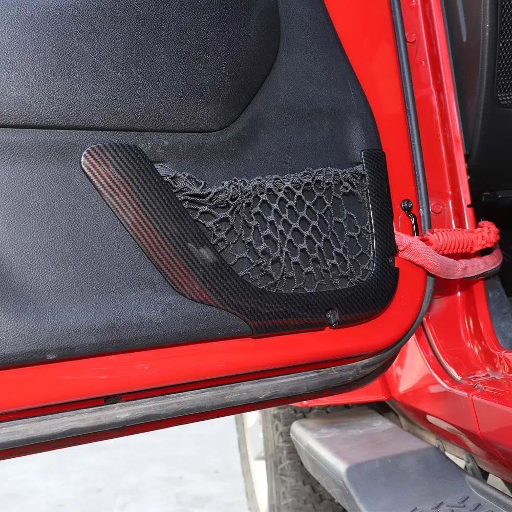 For 2011-2018 Jeep Wrangler JK 4DR Car Inner Door Net Bag Frame Trim