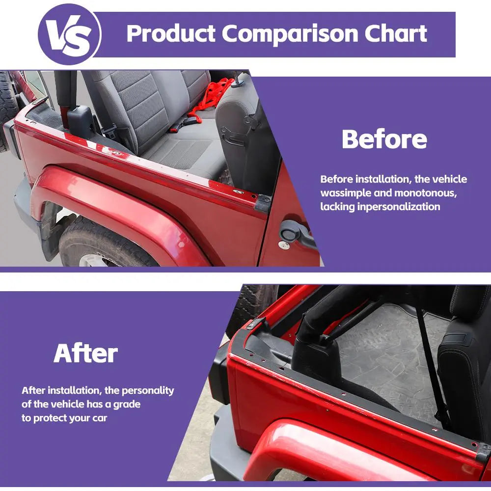 For 2011-2018 Jeep Wrangler JK 4Door Roof-Off Hardtop Mounting Rail Protector Pads