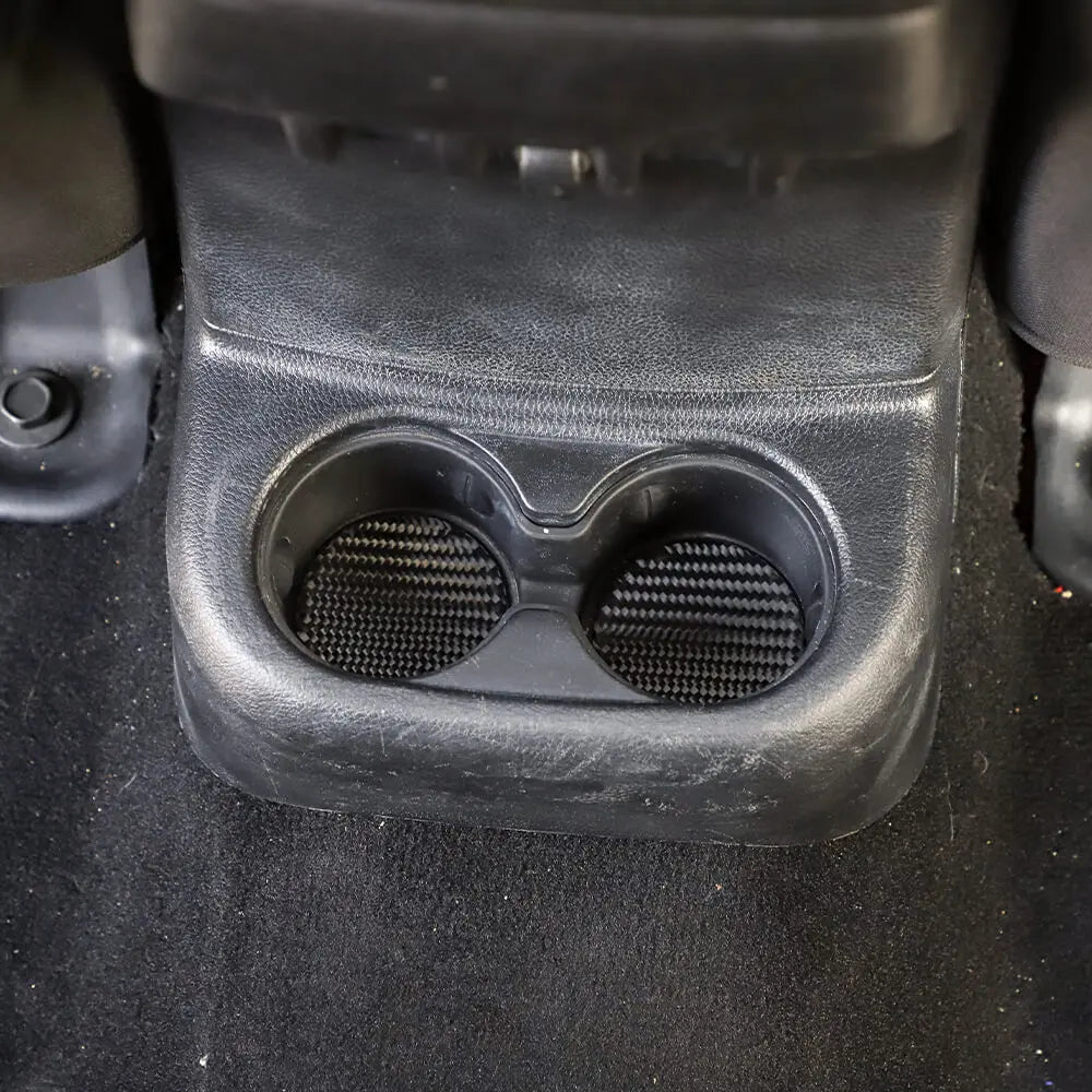 For 2011-2018 Jeep Wrangler JK 4X Cup Holder Mats Coaster Pad Trim Carbon Fiber
