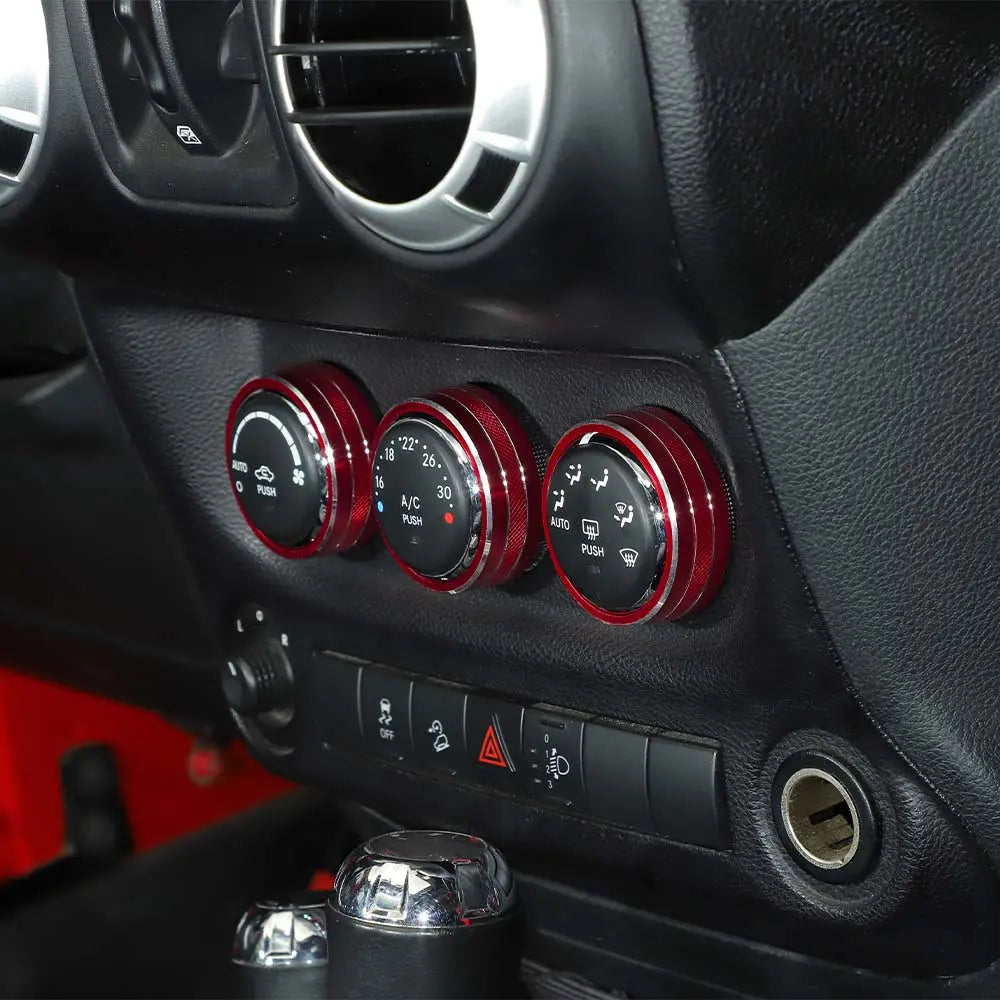 For 2011-2018 Jeep Wrangler JK 5X Air Conditioner AC Switch CD Button Knob Ring Trim