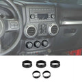 For 2011-2018 Jeep Wrangler JK 5X Air Conditioner AC Switch CD Button Knob Ring Trim