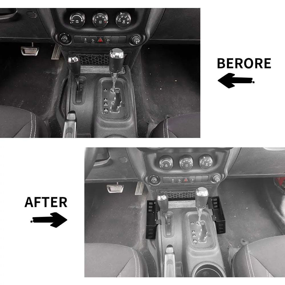 For 2011-2018 Jeep Wrangler JK Aluminum Alloy Tray Gear Shift Center Console Storage Box (Not Fit Manual Transmission)