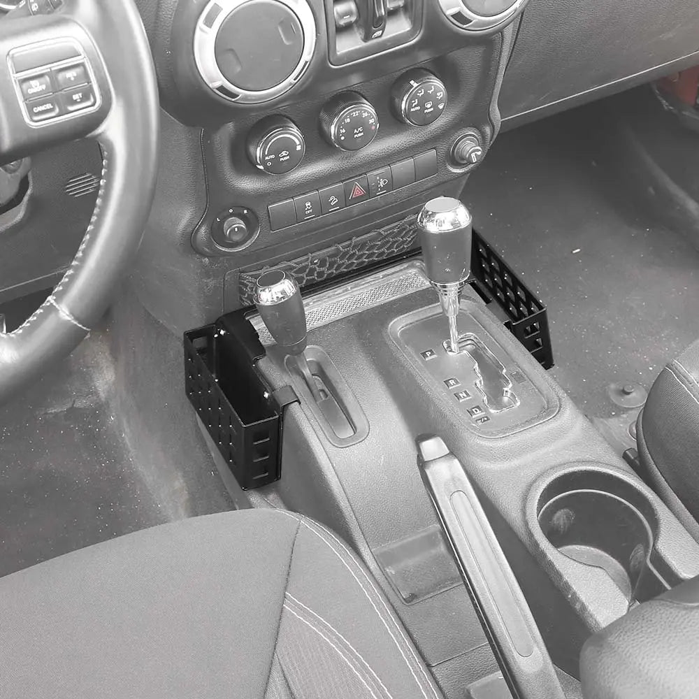 For 2011-2018 Jeep Wrangler JK Aluminum Alloy Tray Gear Shift Center Console Storage Box (Not Fit Manual Transmission)