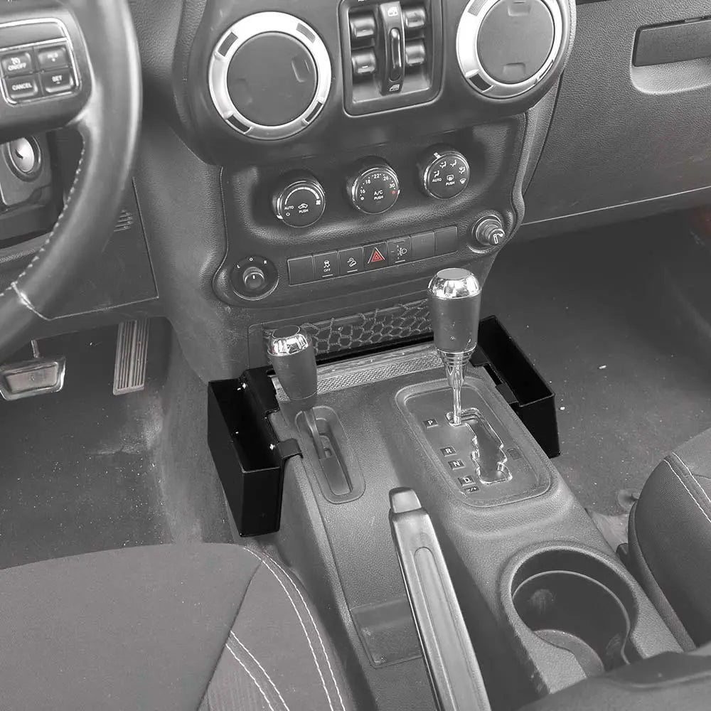 For 2011-2018 Jeep Wrangler JK Aluminum Alloy Tray Gear Shift Center Console Storage Box (Not Fit Manual Transmission)