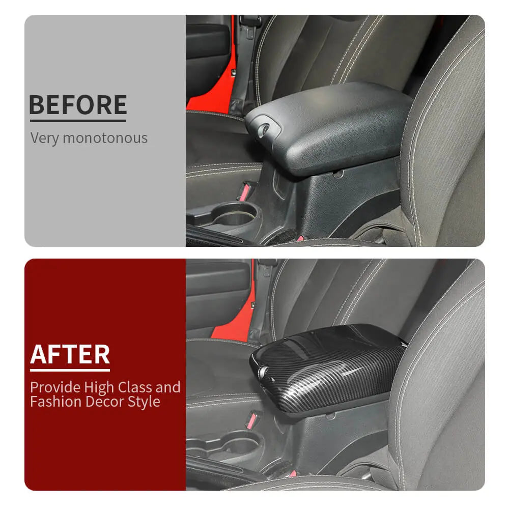 For 2011-2018 Jeep Wrangler JK Center Console Armrest Box Pad Cover Trim Decor