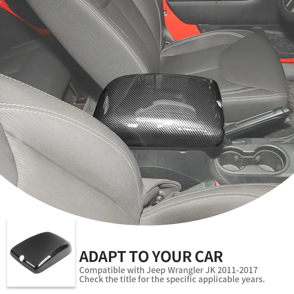 For 2011-2018 Jeep Wrangler JK Center Console Armrest Box Pad Cover Trim Decor