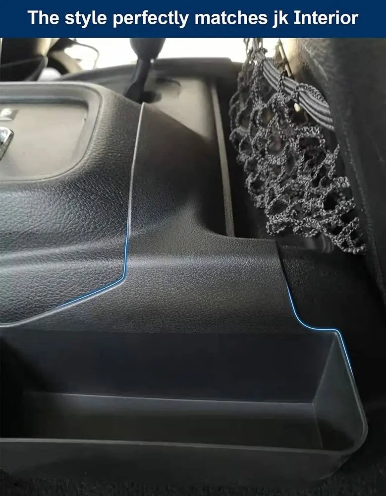 For 2011-2018 Jeep Wrangler JK Center Console Gear Shift Side Storage Box Black-Not Fit Manual Transmission