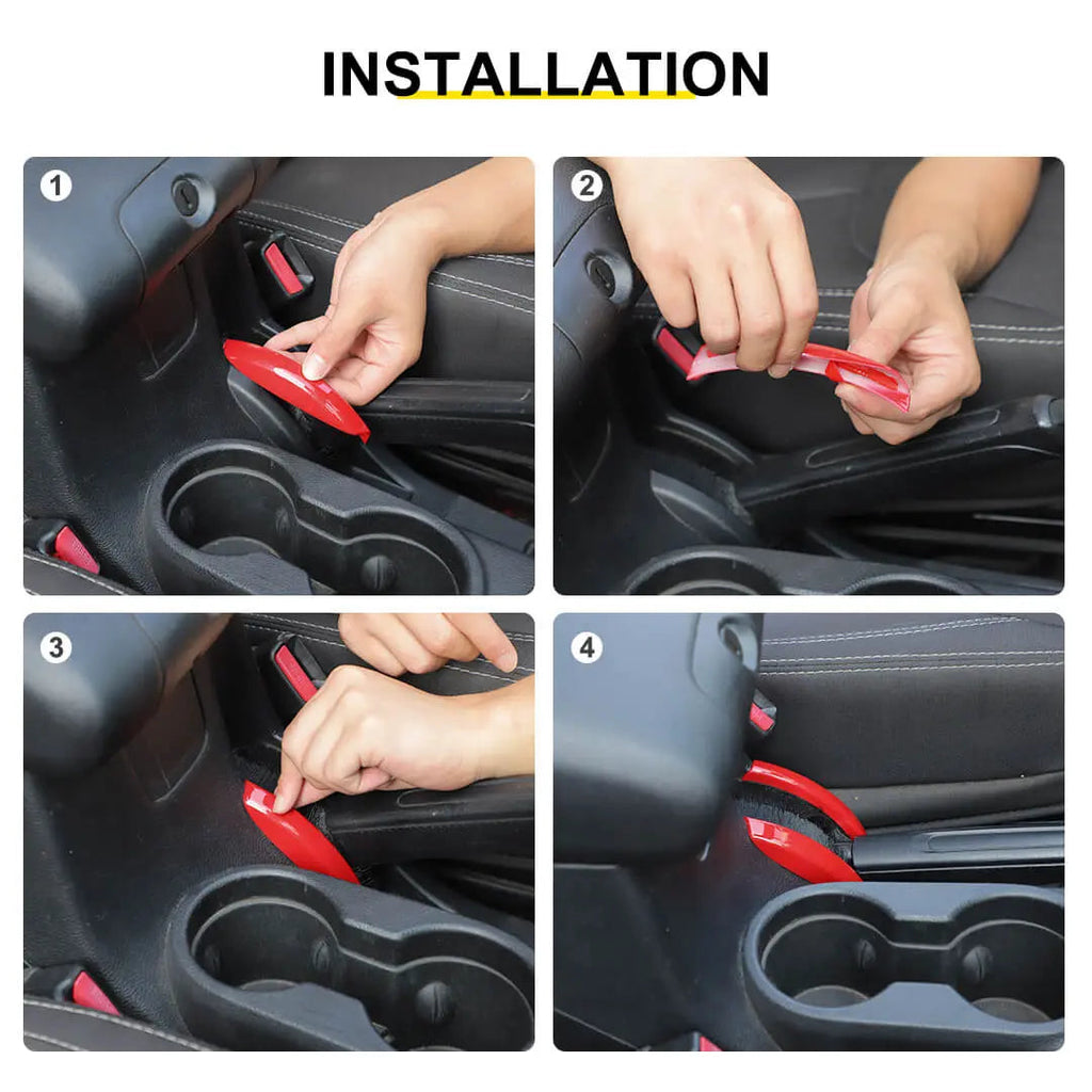 For 2011-2018 Jeep Wrangler JK Center Console Hand Brake Cover Trim（2 pcs）