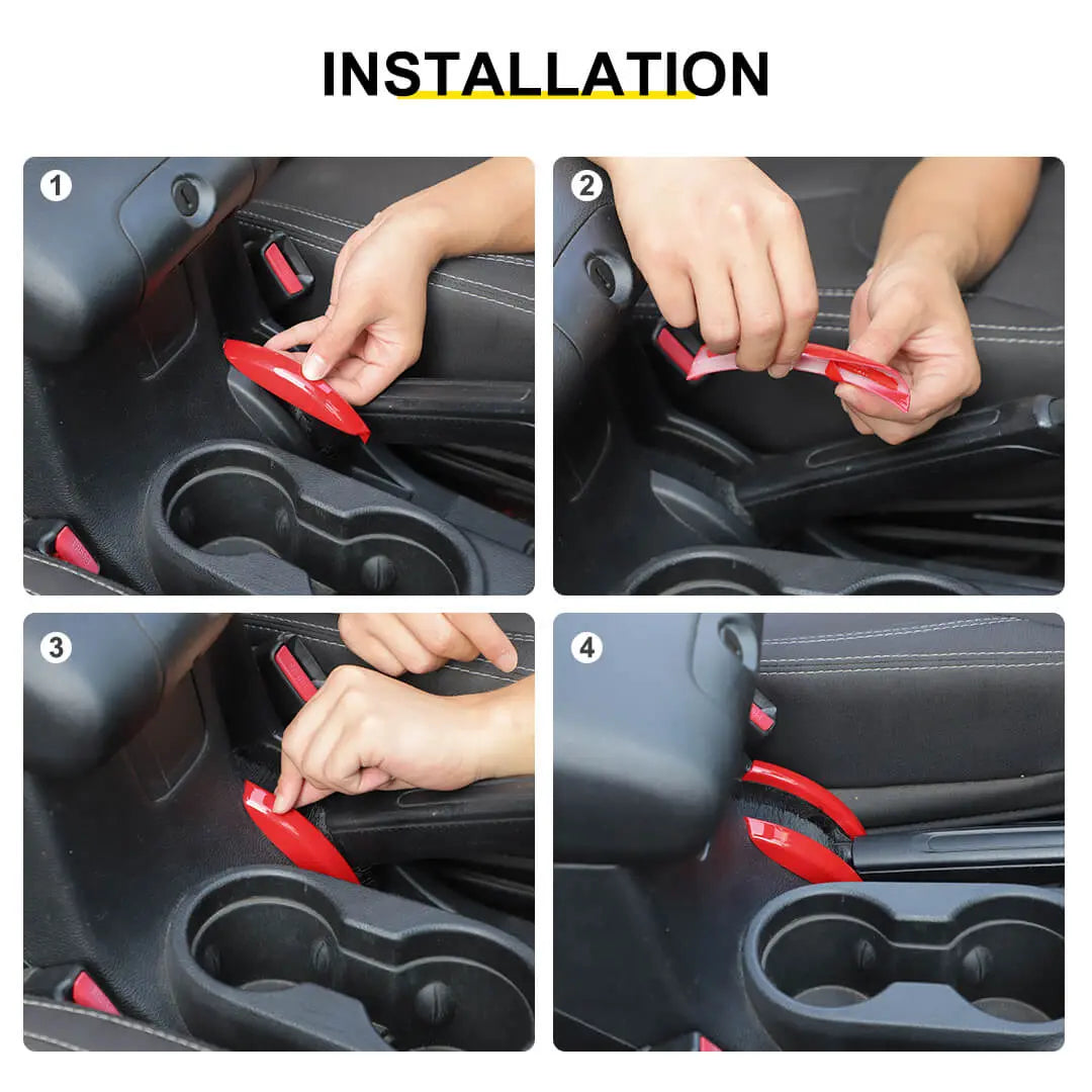 For 2011-2018 Jeep Wrangler JK Center Console Hand Brake Cover Trim（2 pcs）
