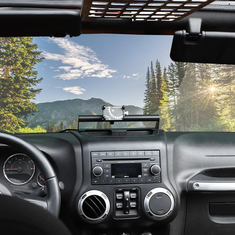 For 2011-2018 Jeep Wrangler JK Dash Mount Phone Bracket Chuck Stainless Steel