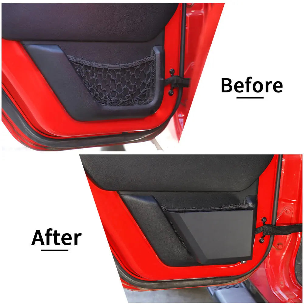 For 2011-2018 Jeep Wrangler JK Front/Rear Door Net Replacement Metal Door Storage Box  Map Pockets