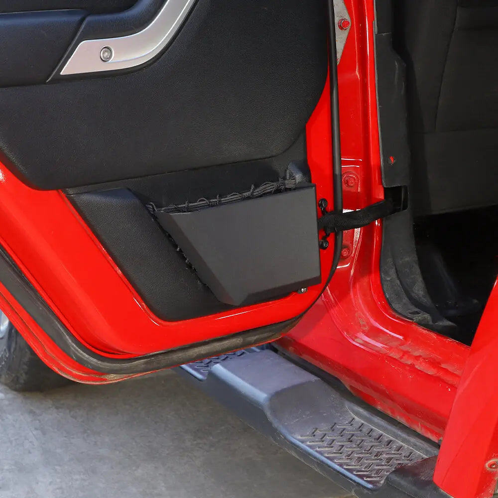 For 2011-2018 Jeep Wrangler JK Front/Rear Door Net Replacement Metal Door Storage Box  Map Pockets