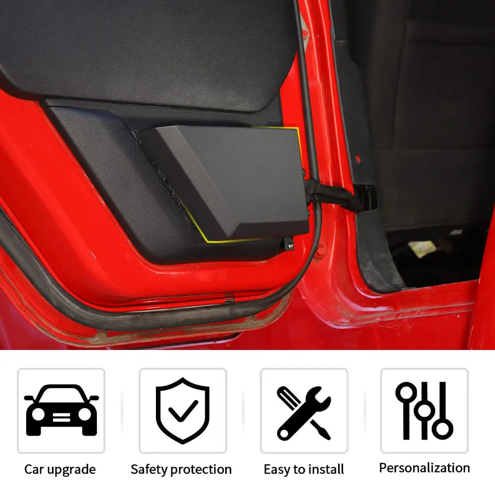 For 2011-2018 Jeep Wrangler JK Front/Rear Door Net Replacement Metal Door Storage Box  Map Pockets