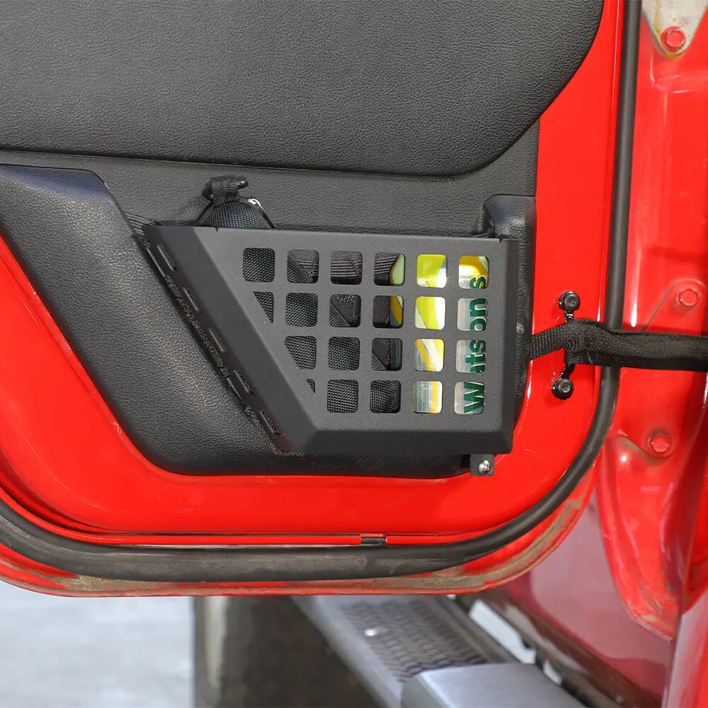 For 2011-2018 Jeep Wrangler JK Front/Rear Door Net Replacement Metal Map Storage Box Door Pocket Organizer