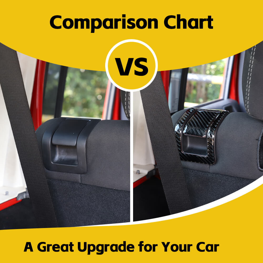For 2011-2018 Jeep Wrangler JK Inner Rear Seat Switch Panel Cover Trim Black Carbon Fiber