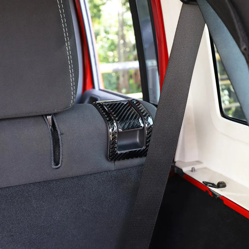 For 2011-2018 Jeep Wrangler JK Inner Rear Seat Switch Panel Cover Trim Black Carbon Fiber