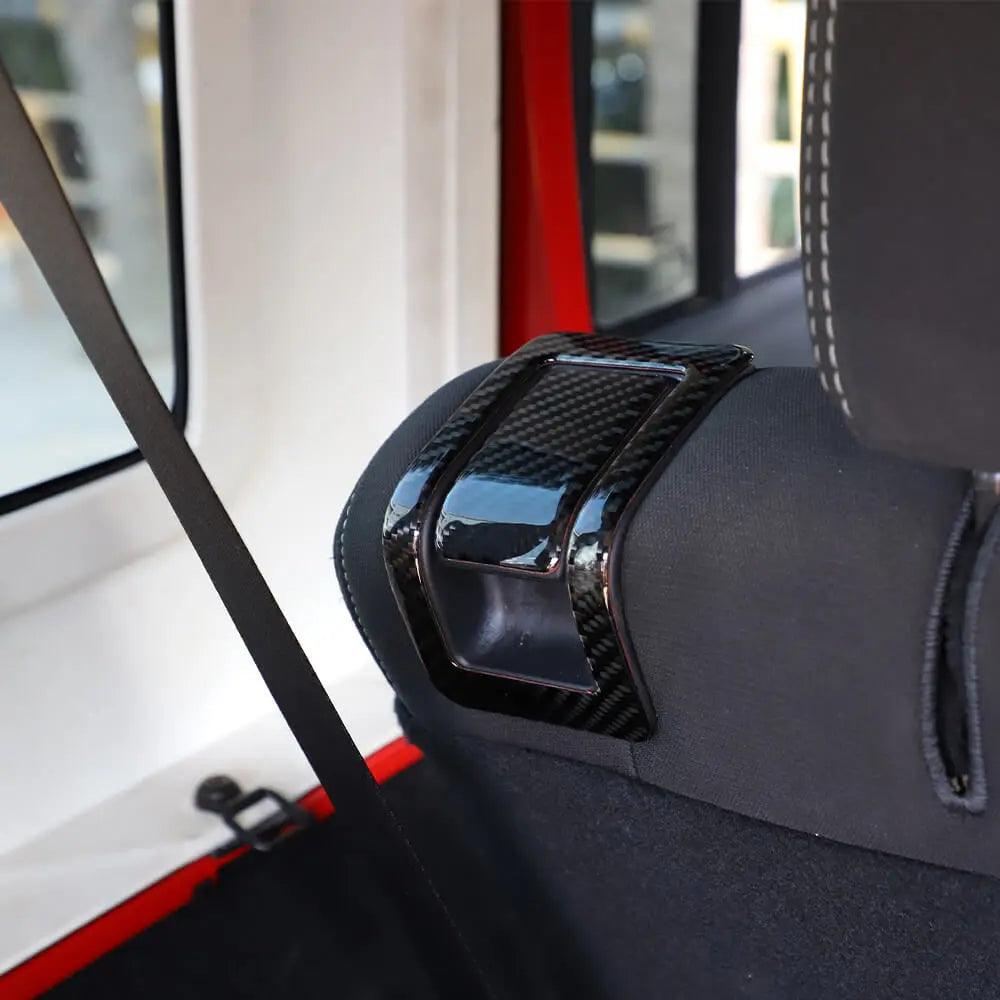 For 2011-2018 Jeep Wrangler JK Inner Rear Seat Switch Panel Cover Trim Black Carbon Fiber