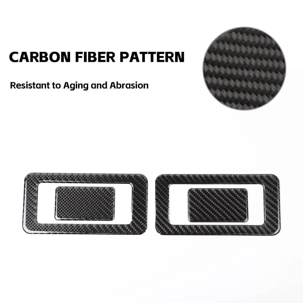 For 2011-2018 Jeep Wrangler JK Inner Rear Seat Switch Panel Cover Trim Black Carbon Fiber