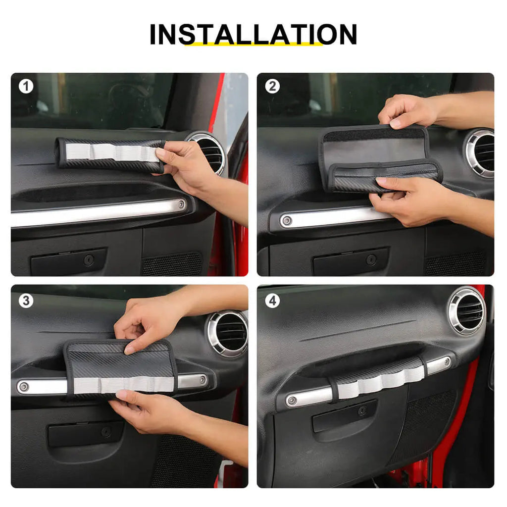 For 2011-2018 Jeep Wrangler JK Interior Co-pilot Grab Handles Protection Cover
